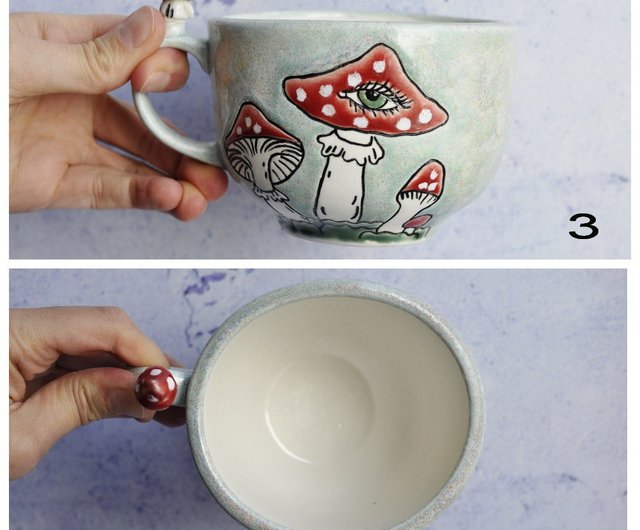 Ceramic Mushroom Mug (set of 4)