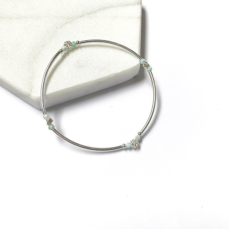 Simple lace bracelet ball La Lima - Bracelets - Gemstone Blue