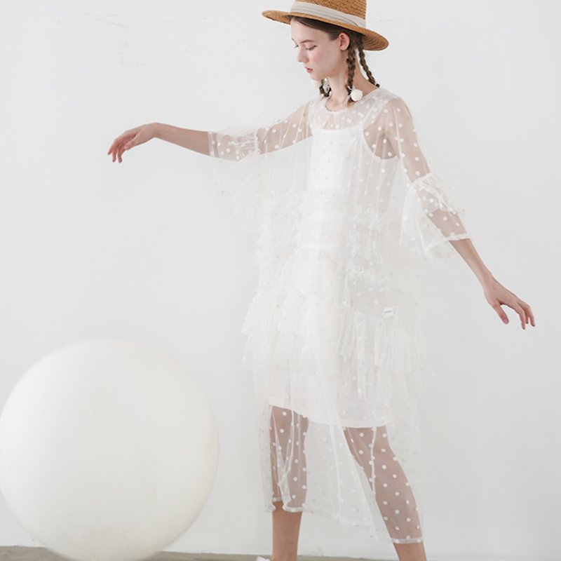 Little white dreamy jumpsuit - imakokoni - One Piece Dresses - Cotton & Hemp White