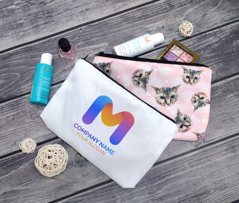 Customized cosmetic bag, toiletry bag, beauty storage bag, travel toiletry bag, souvenirs, customized - กระเป๋าเครื่องสำอาง - เส้นใยสังเคราะห์ 