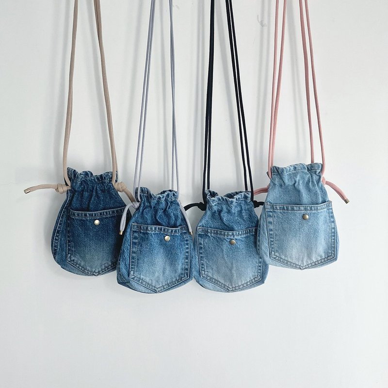 Denim Mini POUCH Upcycling - Messenger Bags & Sling Bags - Cotton & Hemp Blue