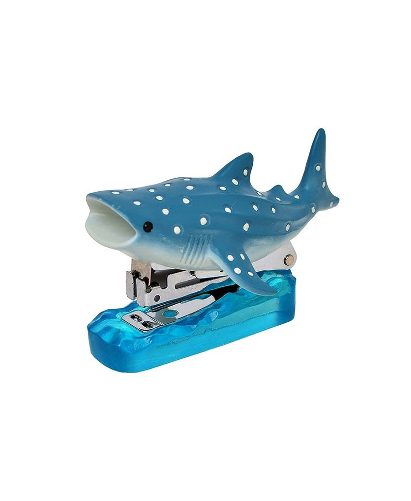 Japan Magnets marine life modeling 10 gauge small stapler (whale shark tofu shark model) - แม็กเย็บ - เรซิน สีน้ำเงิน