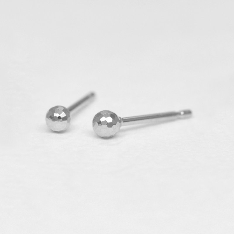 【Second Earrings】 鉑金鏡面球形耳環 - 耳環/耳夾/耳骨夾 - 貴金屬 