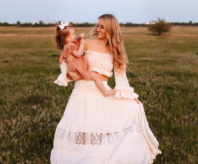 Boho lace skirt white hotsell