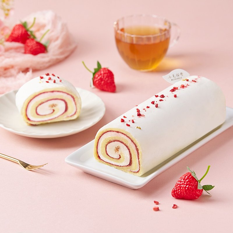 【七見櫻堂】白雪－草莓蛋糕捲(長條) - 蛋糕/甜點 - 新鮮食材 
