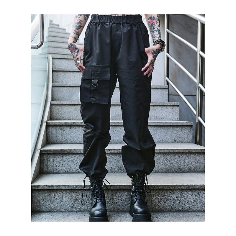 Military trousers-black - กางเกงขายาว - เส้นใยสังเคราะห์ สีดำ