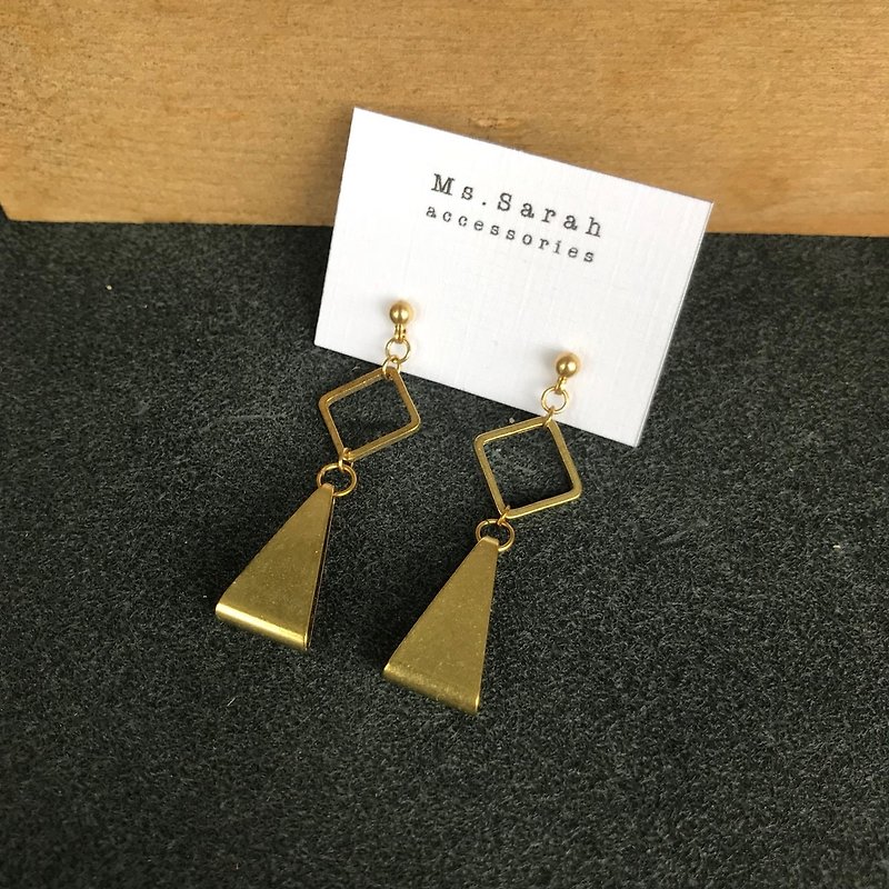 Bronze earrings _ lighthouse (folder can be changed) - Earrings & Clip-ons - Copper & Brass Gold