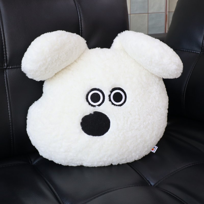 PAPA.GO.PAPA Piz Poodle Puppy Pluffy Cushion(White) - หมอน - เส้นใยสังเคราะห์ ขาว