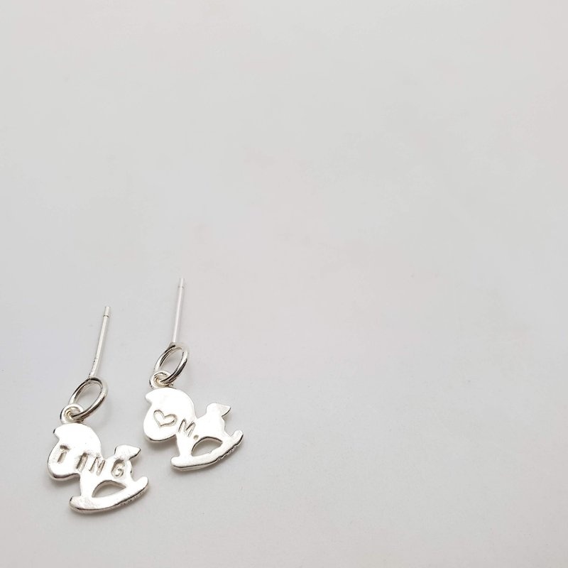 E15 models - pony style 925 Silver sterling silver pin (one pair) - can be typing along - Customized Ear - ต่างหู - เงินแท้ สีเงิน