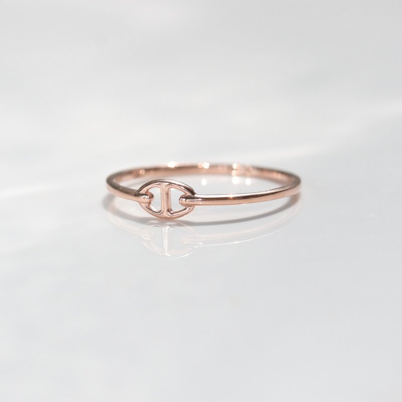 14K horseshoe shaped ring, no need to take it off when taking a bath, sweat and water, and will not fade - แหวนทั่วไป - เครื่องประดับ สีทอง