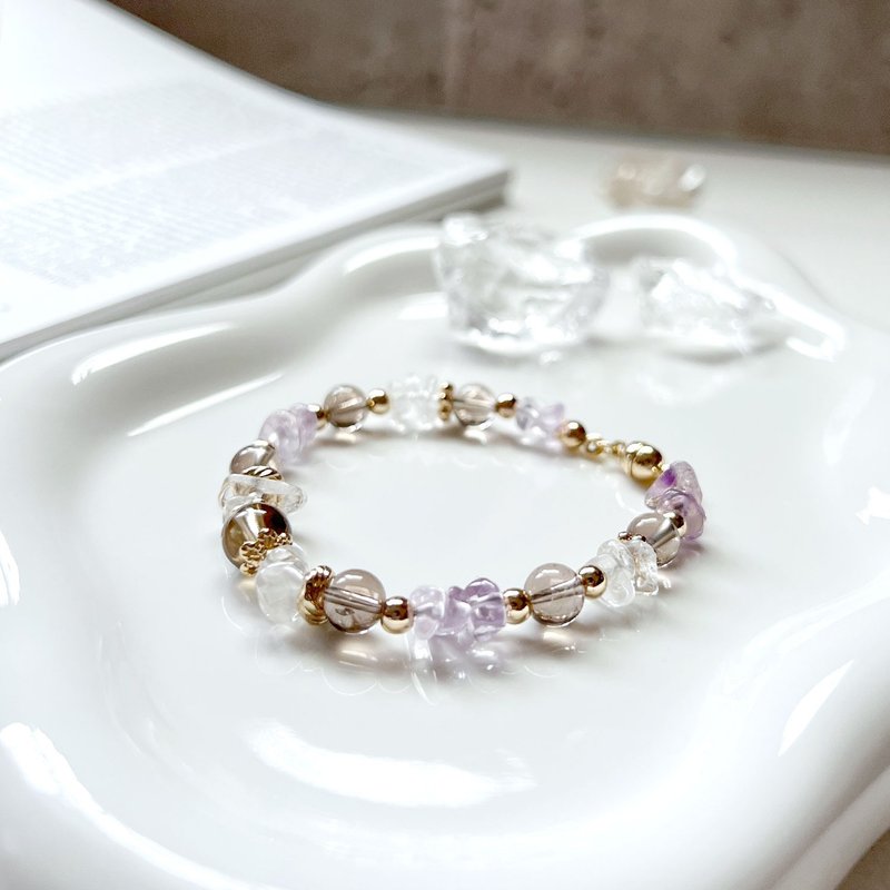 【Autumn Dance】Ametrine/citrine bracelet - Bracelets - Crystal Purple