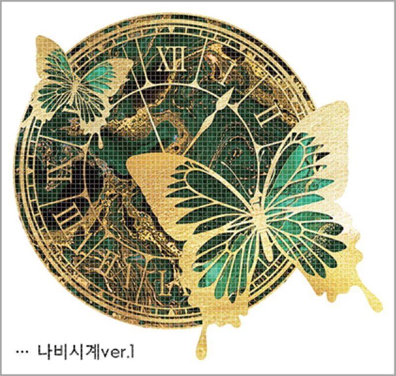 butterfly clock 6types (blackraccoon) Vintage collage design paper sticker - 貼紙 - 紙 多色
