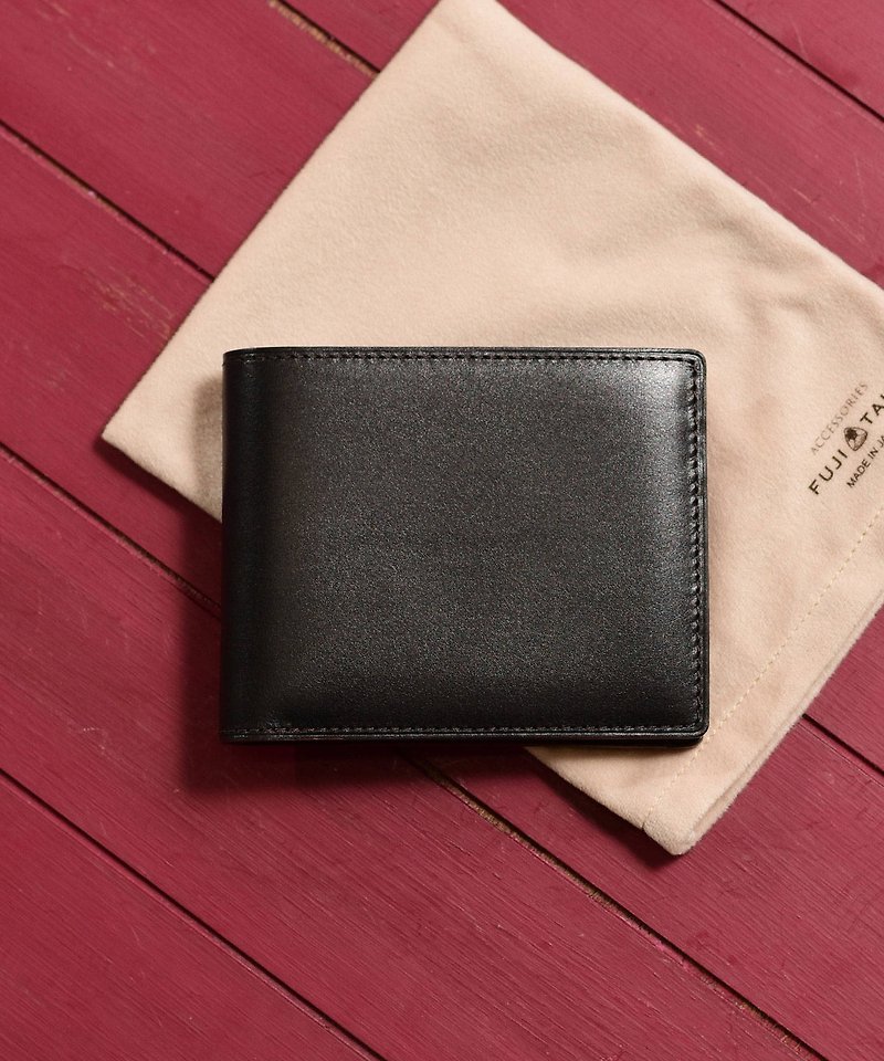 フジタカアクセサリーズ デュプイ ボックスカーフ 二つ折り財布 - 財布 - 革 ブラック