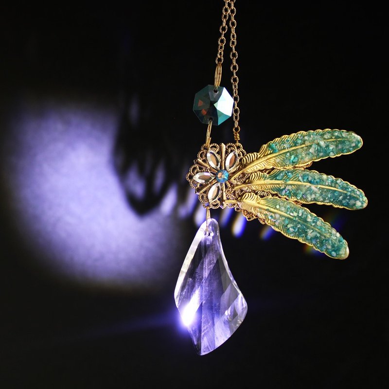 Bird Wing 　翼のサンキャッチャー Swarovski Crystal使用 - 其他 - 玻璃 藍色