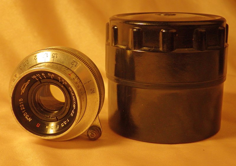 KMZ INDUSTAR-22 50mm f3.5 lens M39 Zenit Kristall camera Tessar copy USSR 1955 - กล้อง - แก้ว 
