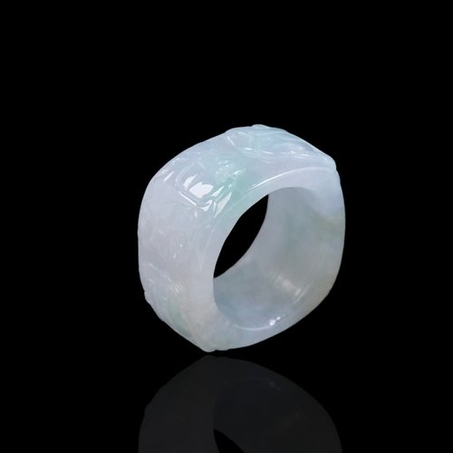 瓔珞珠寶盒 E.L.Jewelry Box 冰種三彩翡翠六字真言玉戒 | 國際17圍 |天然緬甸玉A貨翡翠|送禮