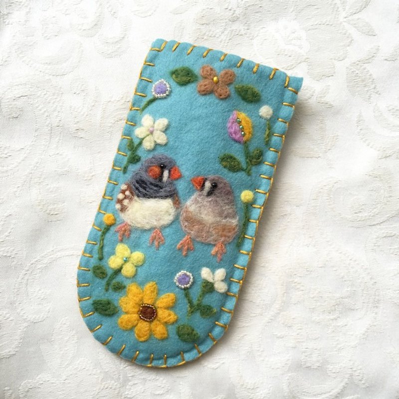 glasses case of zebra finches - Other - Wool Blue