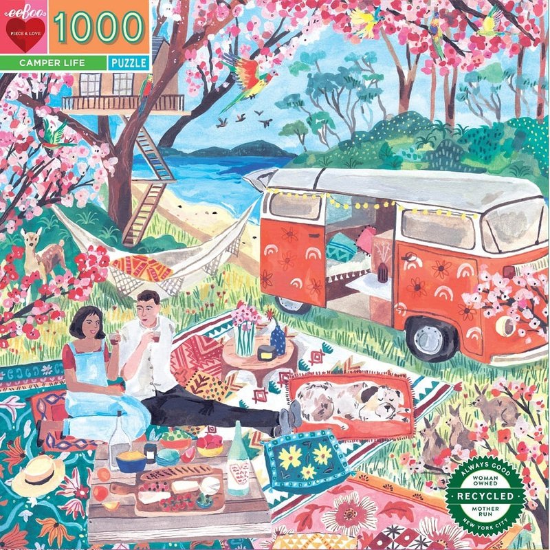 eeBoo 1000片拼圖 - 露營生活Camper Life 1000 Piece Puzzle - 拼圖 - 紙 橘色