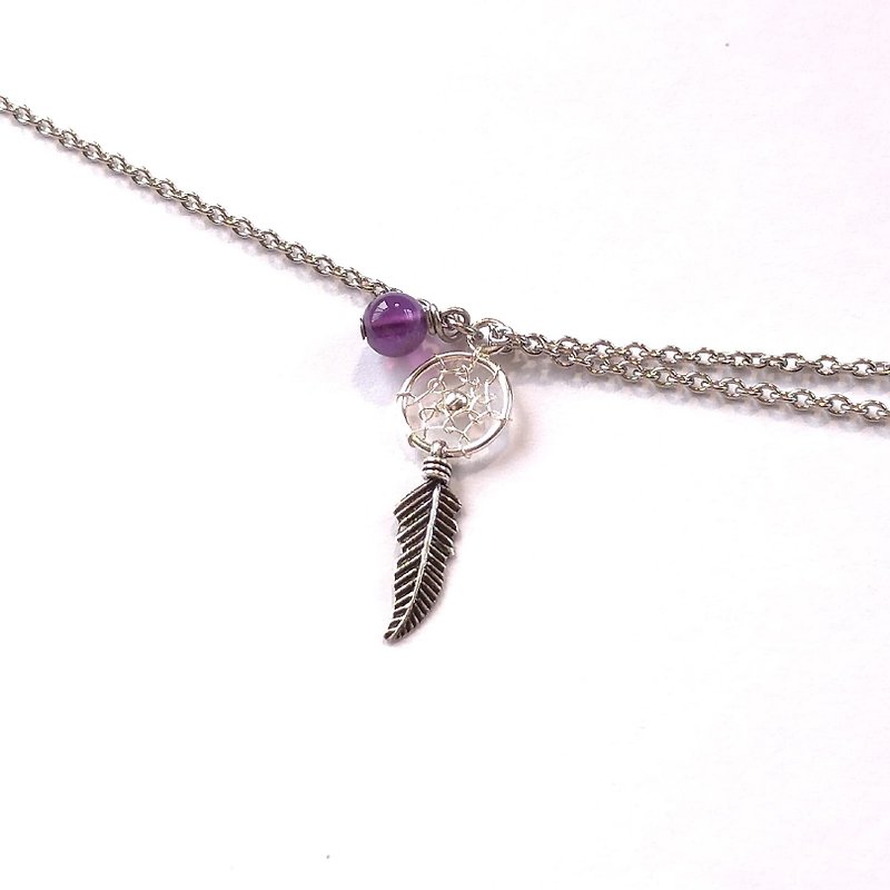 Gemstone Bracelets Purple - Dream catcher, Amethyst, Birthstone(February), Bracelet