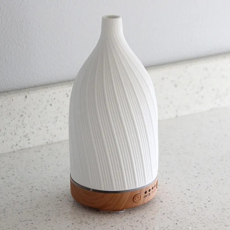 [PINFIS] Classic Ceramic Fragrance Machine (Free French Organic Sweet Orange Essential Oil 10ml) - Fragrances - Pottery White