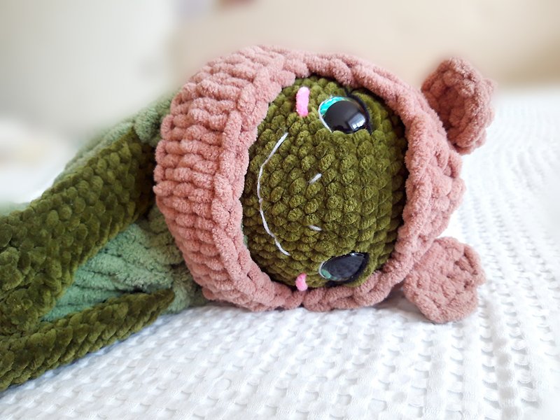 Stuffed plush frog toy, pajama bag, baby toys
