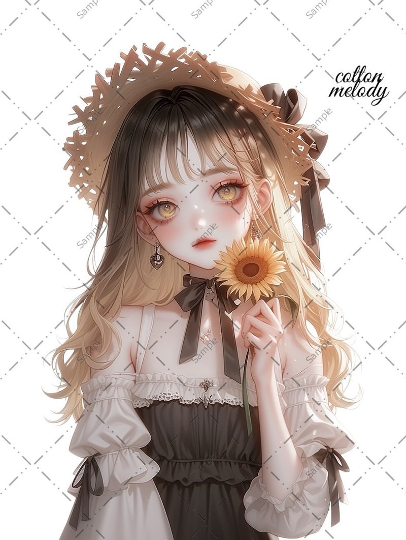 original sticker no.1327 人物ステッカー オリジナルステッカー 人物ステッカー 女の子ステッカー オリジナル人物ステッカー - 貼紙 - 紙 