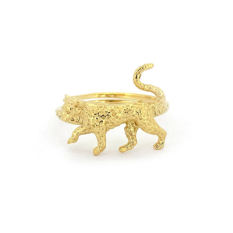 Leopard Walking Ring, Leopard Ring, Sterling Silver Ring. - 戒指 - 純銀 金色