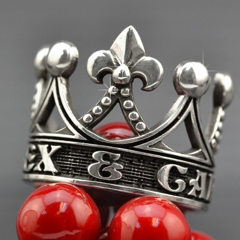 Customized.925 Sterling Silver Jewelry RCW00017-Crown Name Ring - แหวนทั่วไป - โลหะ 