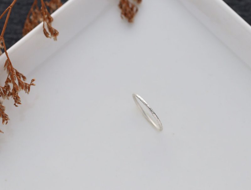 ni.kou sterling silver grained wire ring single ring women's ring tail ring (three styles available) - แหวนทั่วไป - โลหะ 