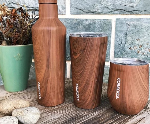 plastic life CORKCICLE Wood series three-layer vacuum easy-mouth bottle-470ml  walnut - Shop corkcicle Vacuum Flasks - Pinkoi