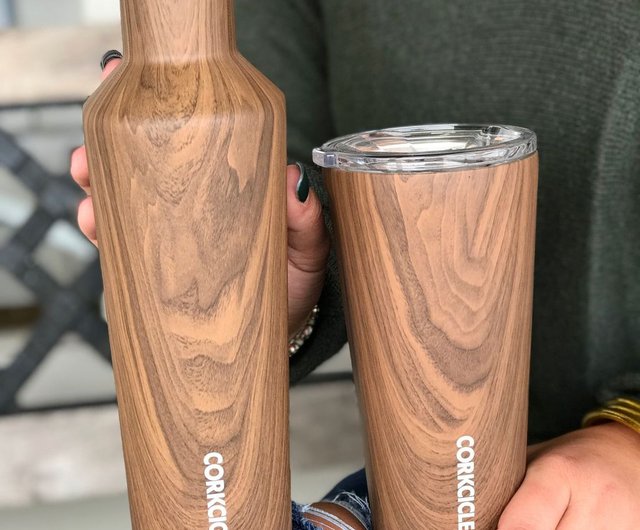 plastic life CORKCICLE Wood series three-layer vacuum easy-mouth bottle-470ml  walnut - Shop corkcicle Vacuum Flasks - Pinkoi