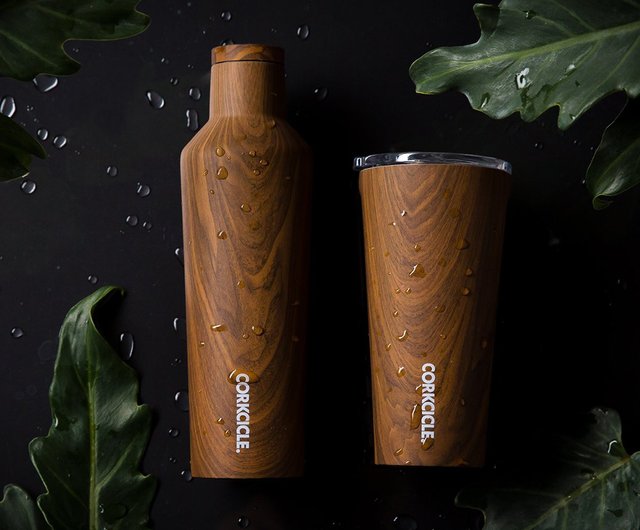 plastic life CORKCICLE Wood series three-layer vacuum easy-mouth bottle-470ml  walnut - Shop corkcicle Vacuum Flasks - Pinkoi