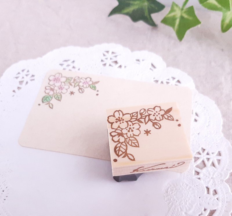 桜のコーナー飾りスタンプ - 印章/印台 - 橡膠 