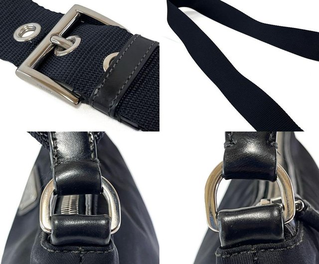 PRADA ブラック ナイロン ショルダーバッグ 本物 PRADA プラダ ナイロン ショルダーバッグ ブラック BT0332