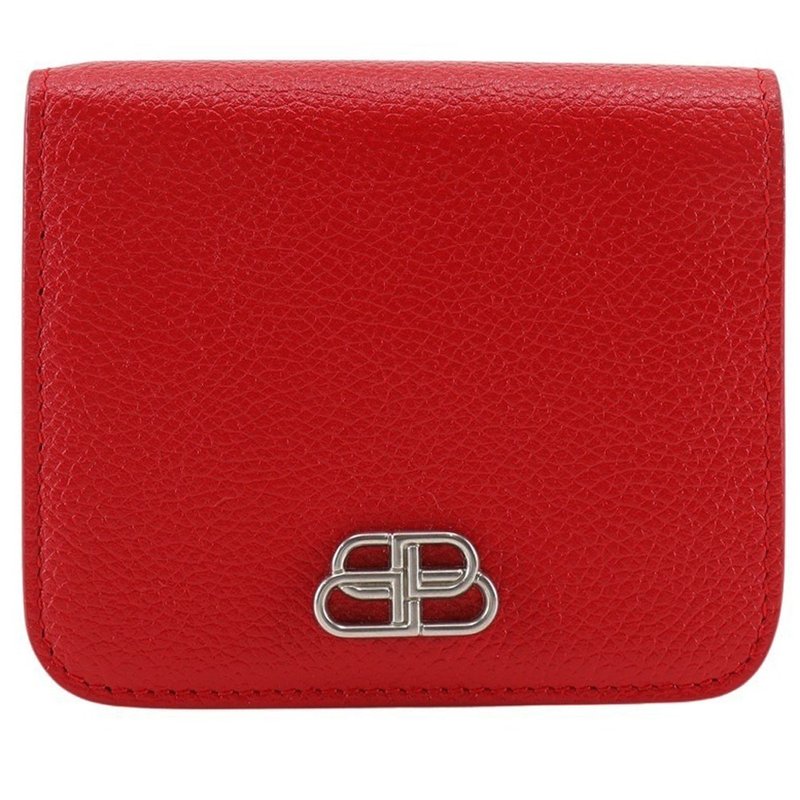 【日本直送】バレンシアガ BALENCIAGA BBロゴ 二つ折り財布 601474 レザー 赤 レディース【中古】 - 錢包/皮夾/長短夾 - 真皮 紅色