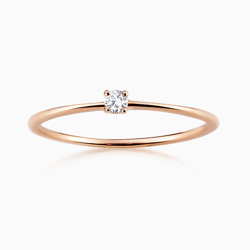 リング 18K プラットフォーム 3 ポイント ナチュラルホワイトダイヤモンド クラシック キラキラ ミディアム 結婚指輪 指輪 ペア ダイヤモンド - リング - 貴金属 多色
