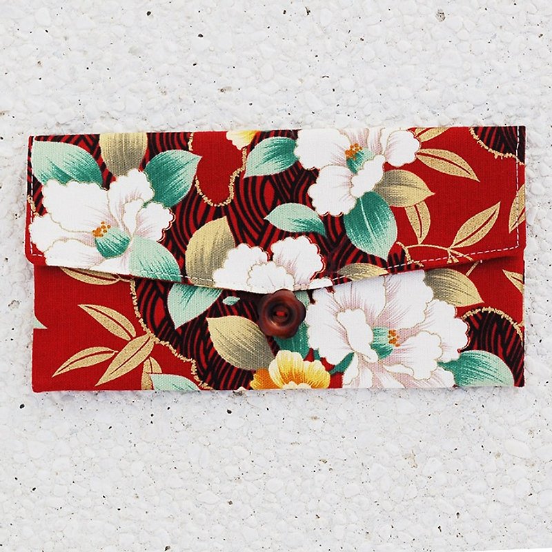 Wind peony red envelopes / pouch pocket - Chinese New Year - Cotton & Hemp Red
