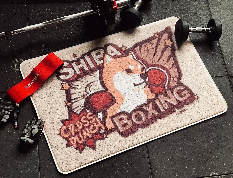 Warehouse Original Shiba Inu Floor Mat/Door Mat Boxing A Chai Series 60x90cm - Rugs & Floor Mats - Other Man-Made Fibers 
