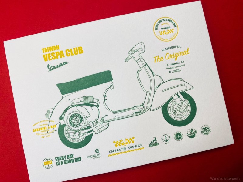 Vespa-Vespa postcard - Cards & Postcards - Paper White