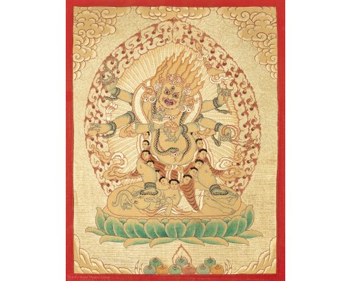 Boudha Stupa Thanka Centre 宏偉的大黑天唐卡 六臂守護神 手工製作
