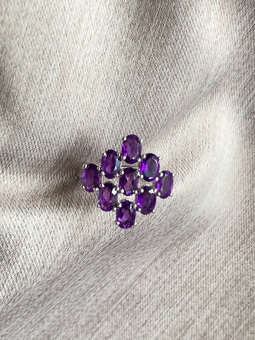 Nellie 奈爾里 天然 紫水晶 戒指 印度製 925純銀
