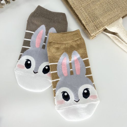 與之良襪 with good socks //童襪//動物派對純棉童襪 透明矽膠止滑 原創設計兔子