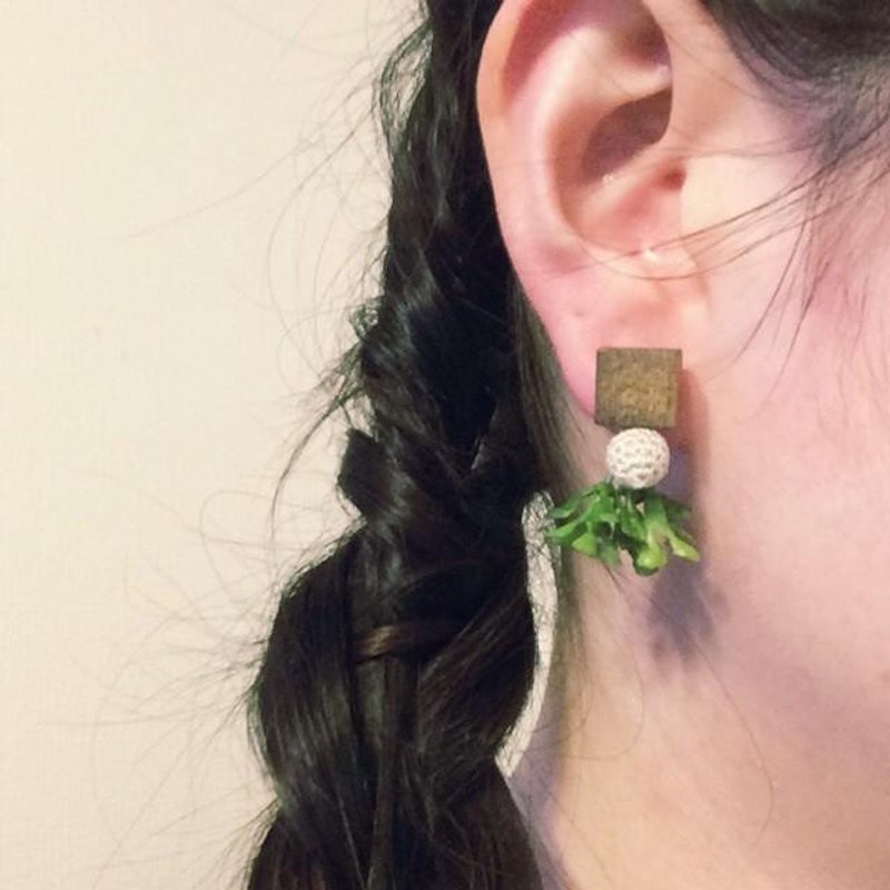 mebuki earring(ベビーティアーズ)片耳用 - 耳環/耳夾 - 其他材質 咖啡色