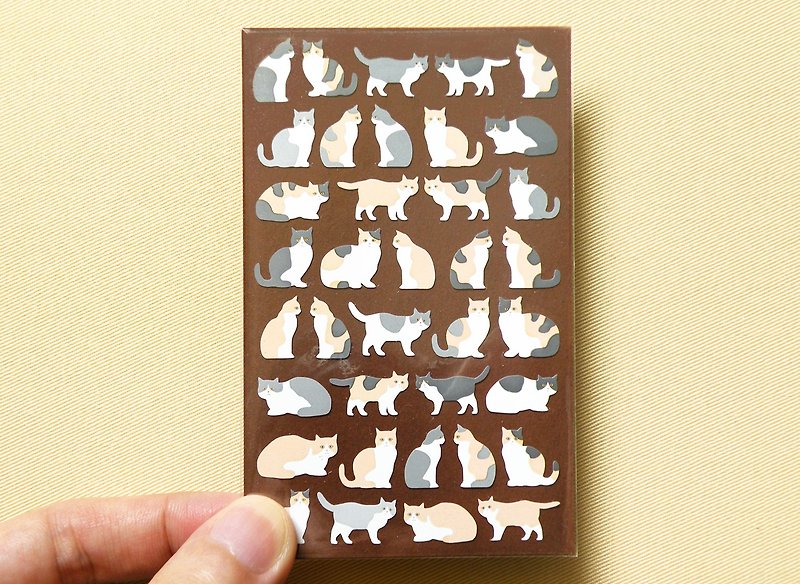 Bi-colour & Calico Cat Stickers - Stickers - Waterproof Material Gray