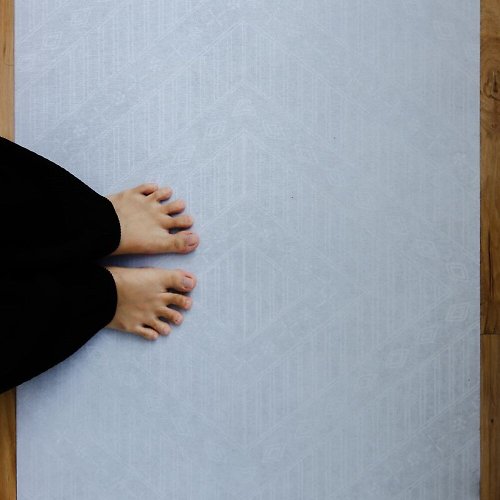 PLAYZU 歐美設計地墊 Playzu 幾何防滑走道地毯地墊 - 夢境迷宮 (淺灰色)