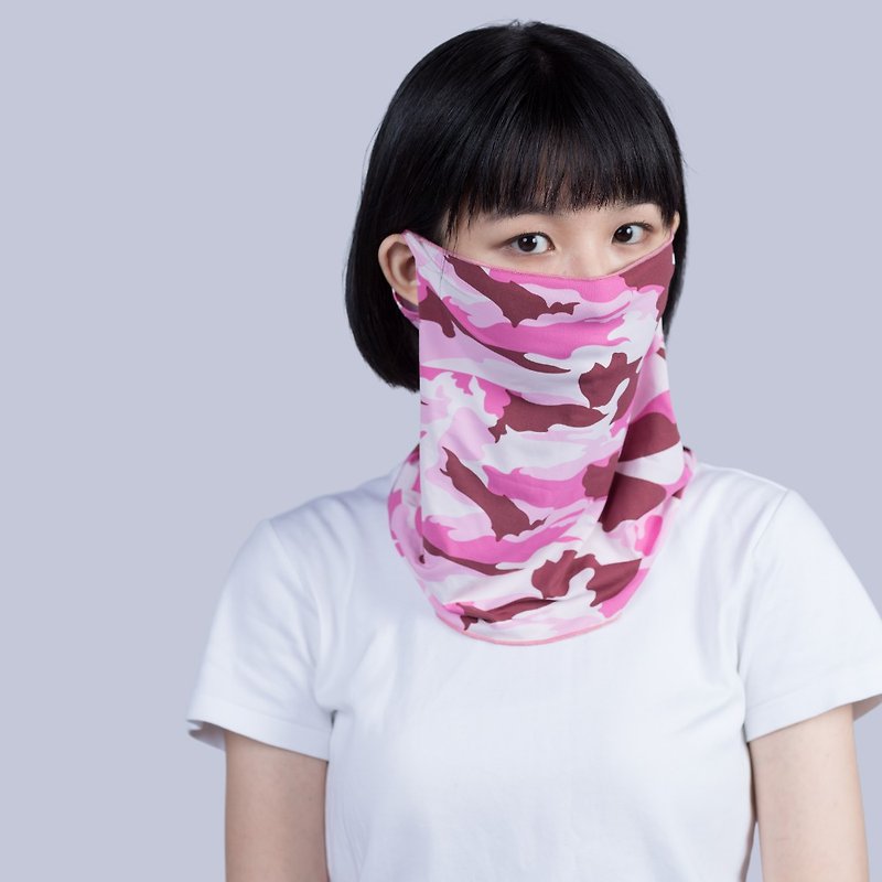 【MEGA COOUV】防曬瞬間涼感多功能面罩 UV-508 UV face cover - 口罩/口罩收納套 - 其他材質 粉紅色