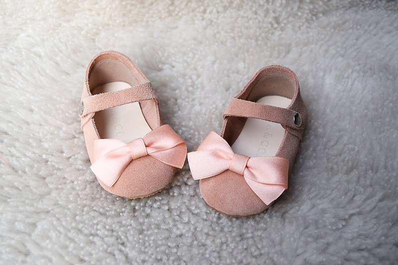 Pink Baby Girl Shoes, Leather Toddler Girl Shoes, First Birthday Outfit - รองเท้าเด็ก - หนังแท้ สึชมพู