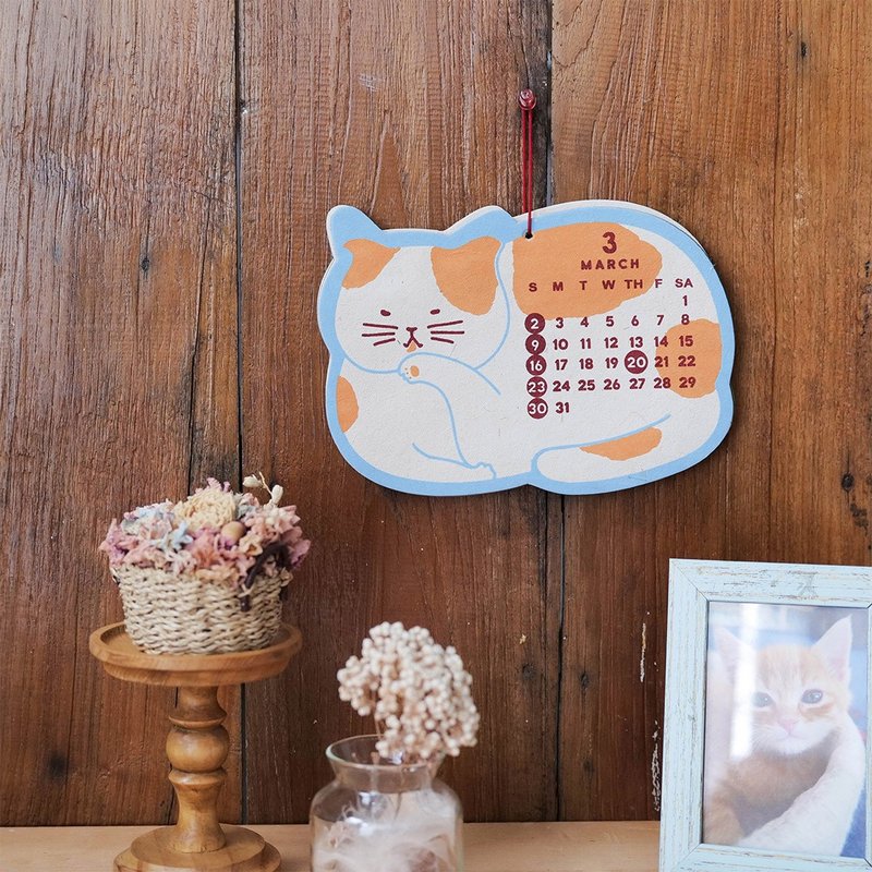 [Ready Stock] 2025 Cute Cat Environmentally Friendly Calendar Made in Nepal - ปฏิทิน - กระดาษ สีดำ