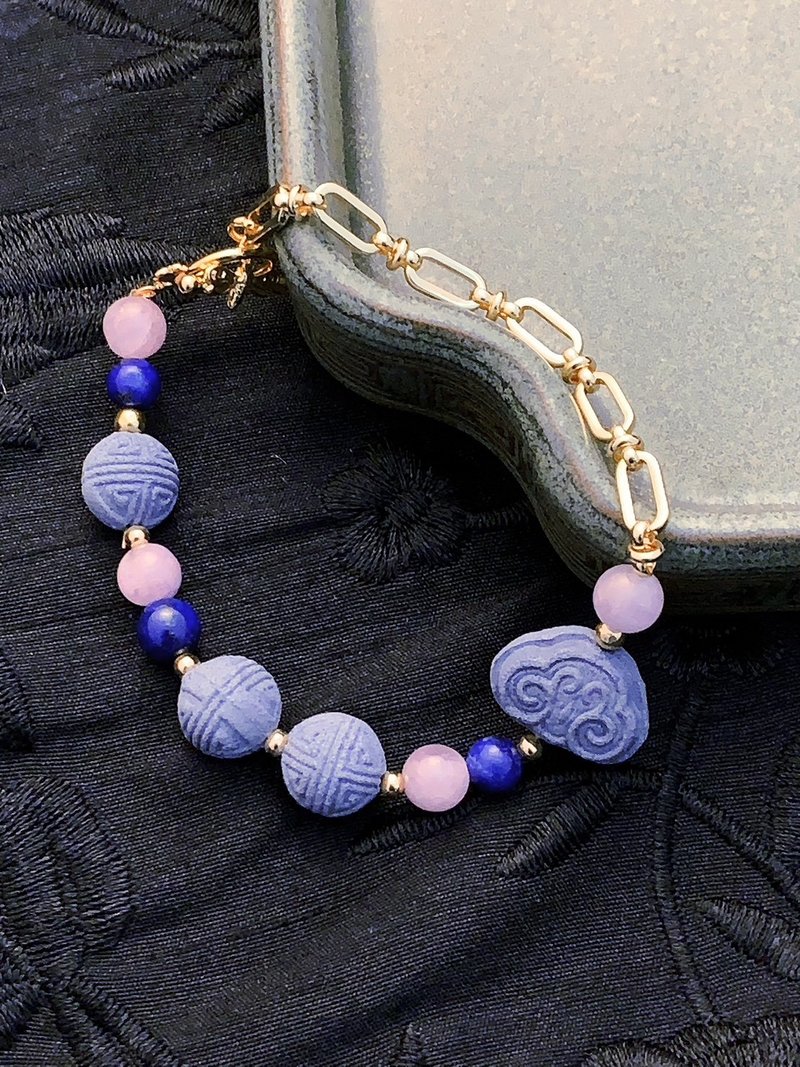 Oriental Core Charm | Lapis Lazuli - Gemstone Energy Fragrance Beads | Quiet Fragrance Recipe | Ruyi Bracelet Enhances Insight - Bracelets - Plants & Flowers 