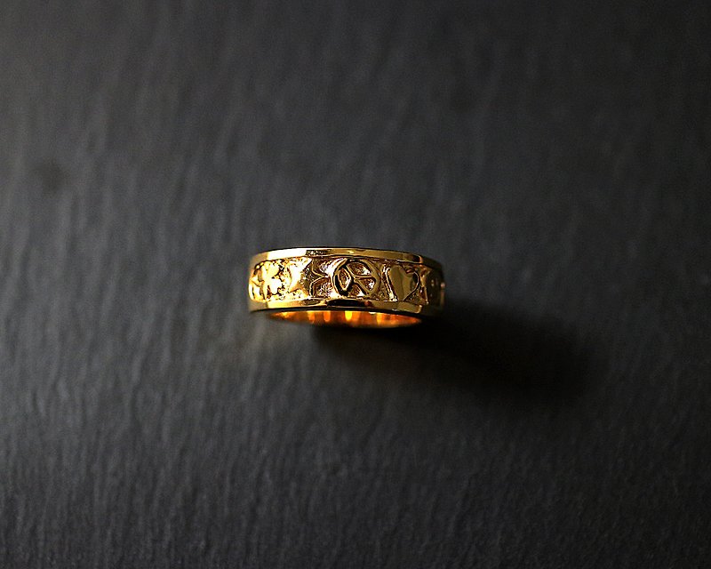 Antiwar Sterling Silver Anti-War Ring (Gold Plated Version) - แหวนทั่วไป - เงินแท้ 